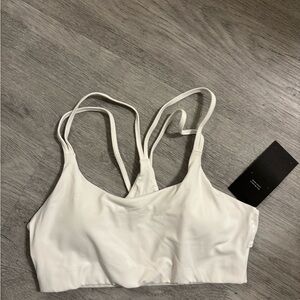 Fabletics White Strappy Sports Bra size small